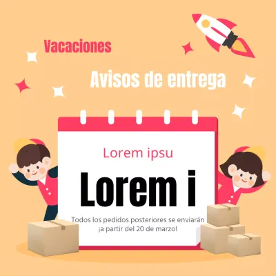 Anuncios de envío navideños en amarillo y rosa fuerte