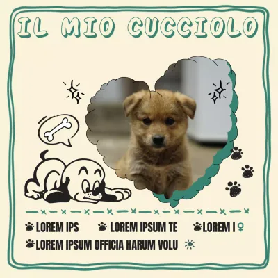 Un post su un cucciolo kitsch in nero e kaki