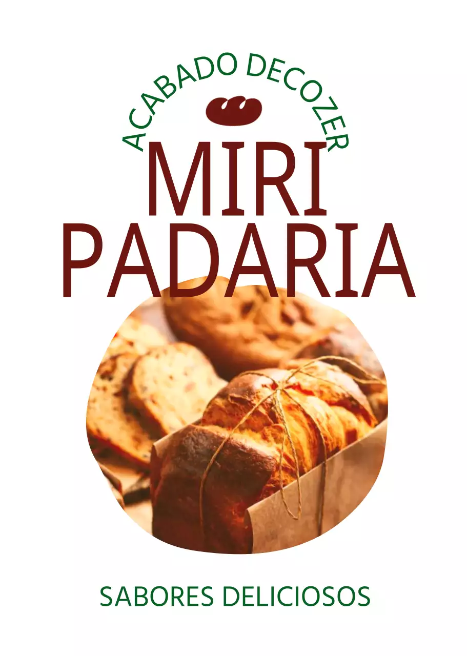 Promova a sua padaria com uma fotografia de pão castanho-esverdeado