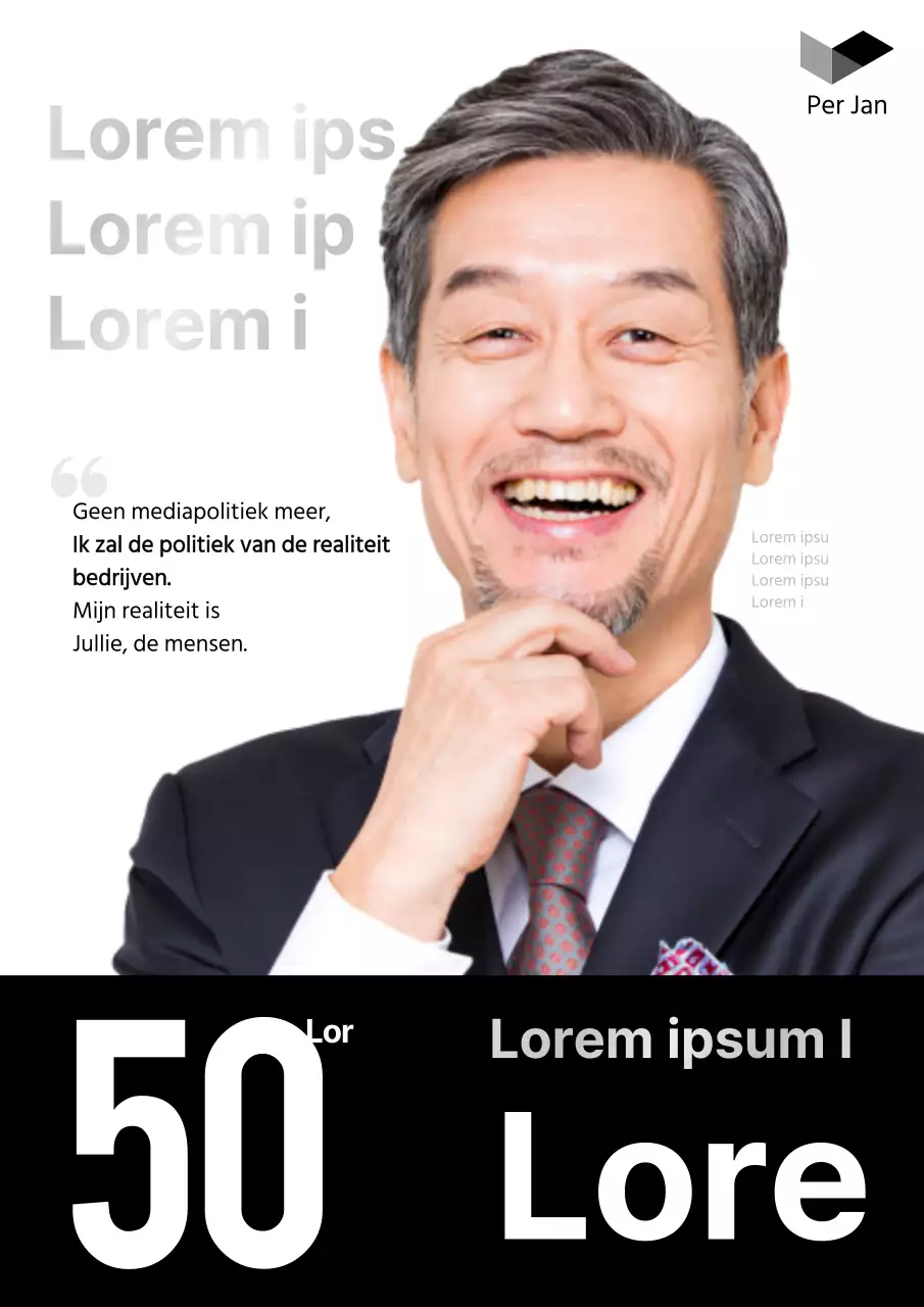 Eenvoudige verkiezingsposter in zwart-wit