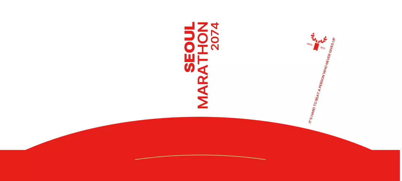 Marathon design with crisp lettering and bold colors