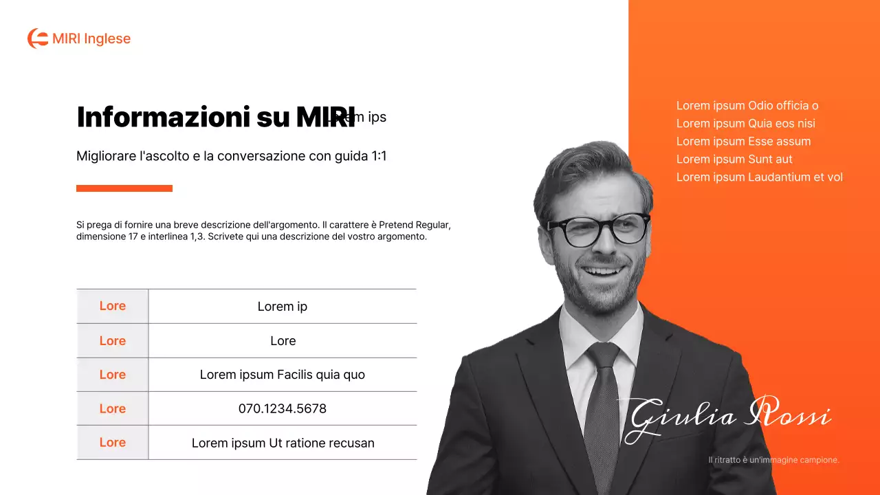 Un semplice prospetto scolastico arancione e bianco