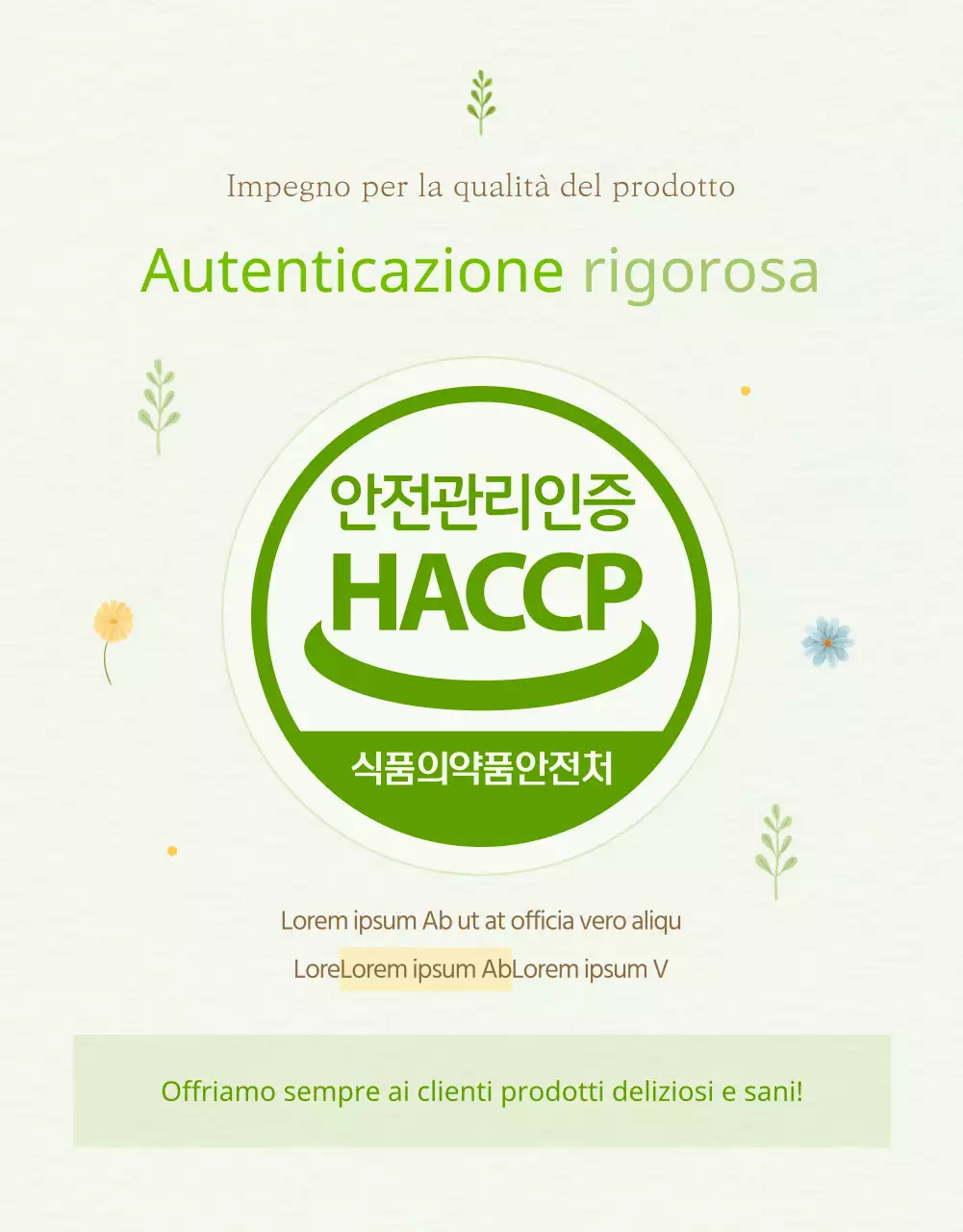 Spiegazione dei prodotti verdi e gialli in vendita