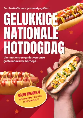 Promoot Nationale Hot Dog Dag evenementen met een vleugje rood en geel