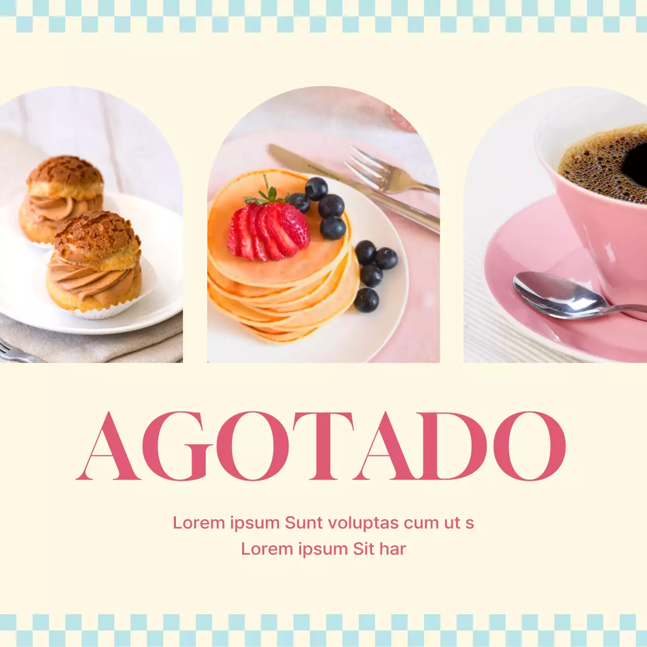 Promocionar un sencillo menú de primavera de cafetería en rosa