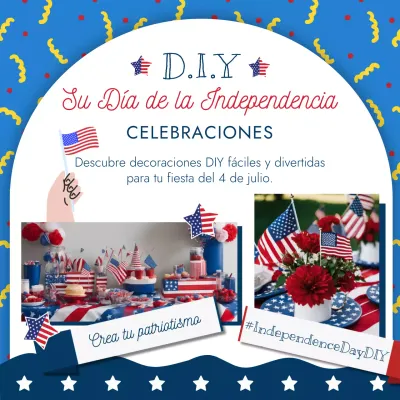 Anuncio Kitsch Azul y Rojo para la Celebración del Día de la Independencia