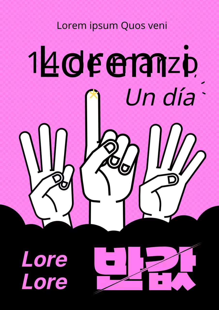 Anuncio simple del Día Blanco a mitad de precio en rosa y negro