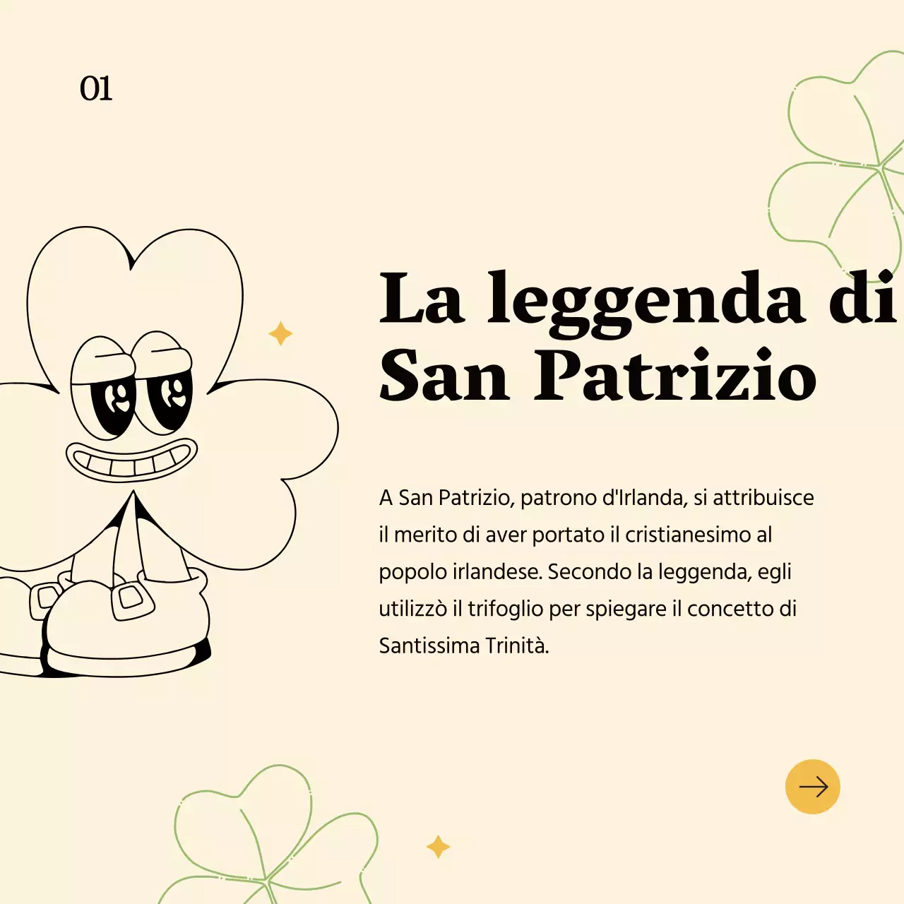 Verde e beige Semplice storia di San Patrizio Pubblicità