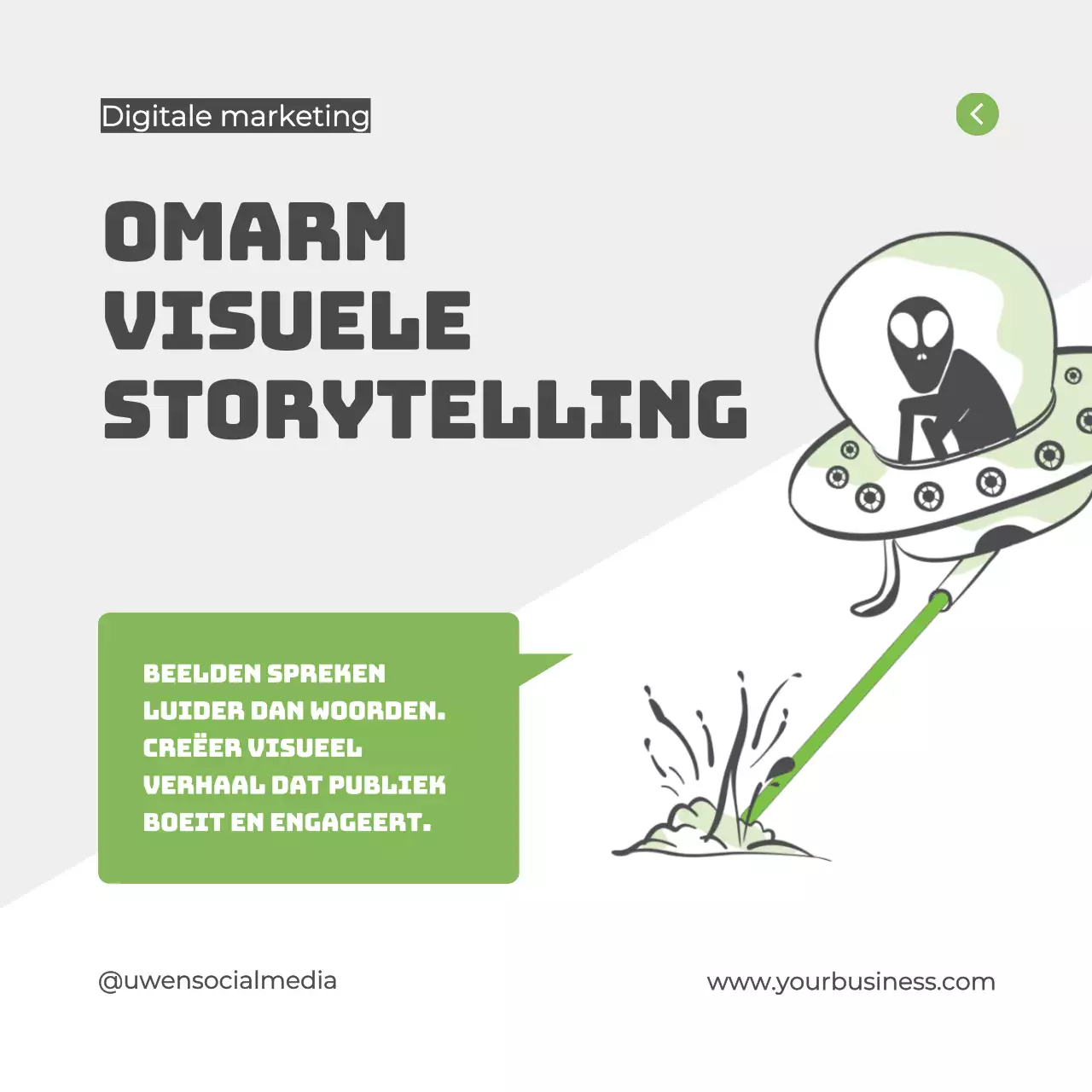 Grijze en groene moderne digitale marketinggids Tips