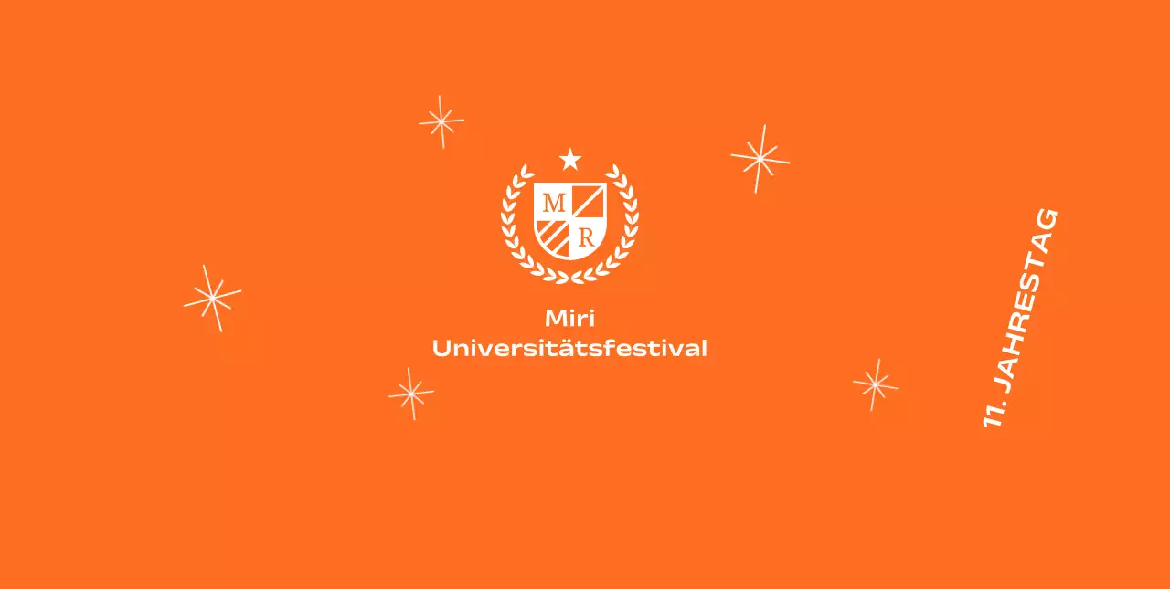 Schulfest mit Schullogo mit Lorbeer und Glitzer