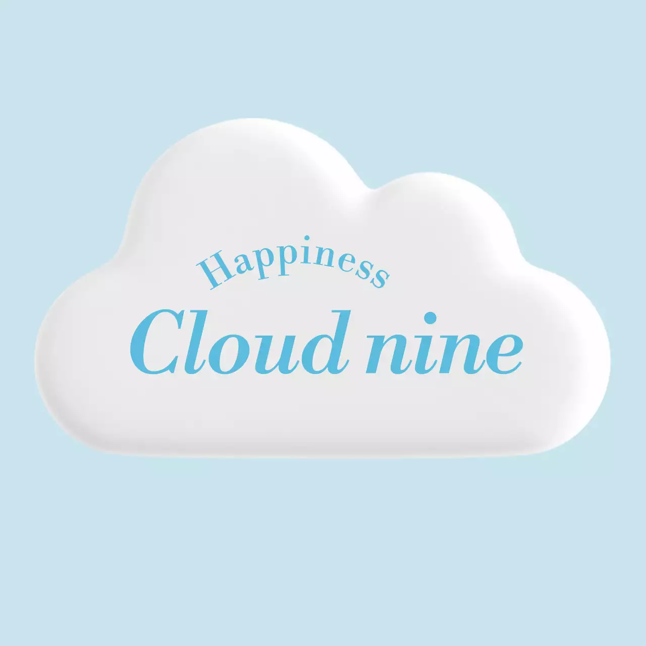 Cafe merchandise with a rounded cloud illustration and serif typeface