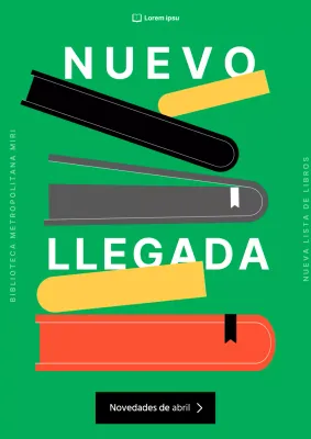 Anuncio de libro moderno en verde y blanco