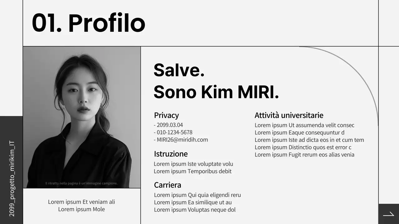 Portafoglio avanzato in bianco e nero