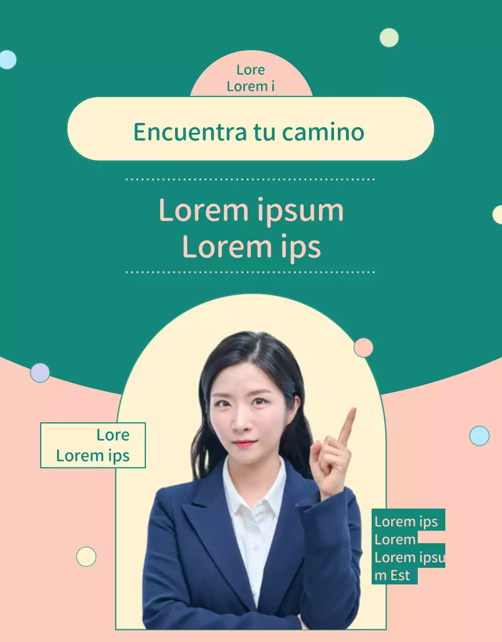 Promover una bonita feria profesional juvenil rosa y verde