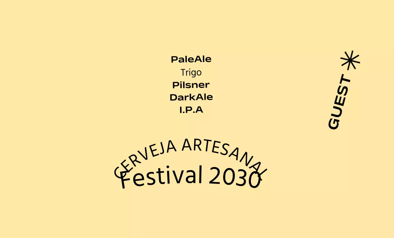 Um conceito simples de festival de cerveja artesanal com um fundo monocromático e um tipo de letra gótico
