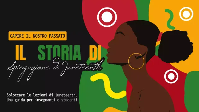 Video sulla storia del Juneteenth in grassetto nero e verde