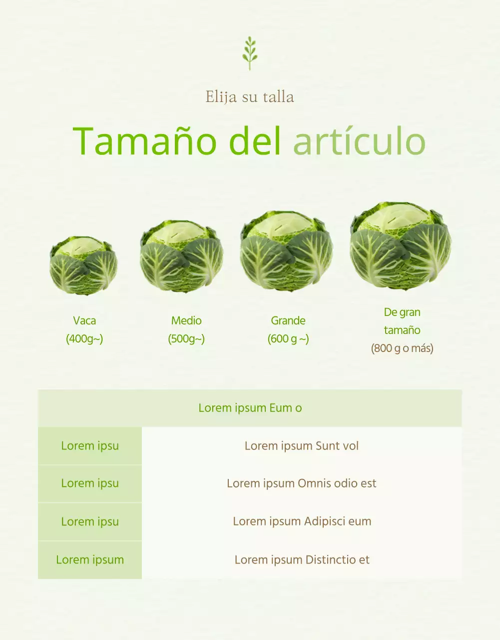 Explicación de los productos verdes y amarillos a la venta