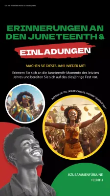 Schwarz-grüne mutige Werbung für die Juneteenth-Feier
