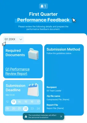 Blue Modern Performance Report Document Poster