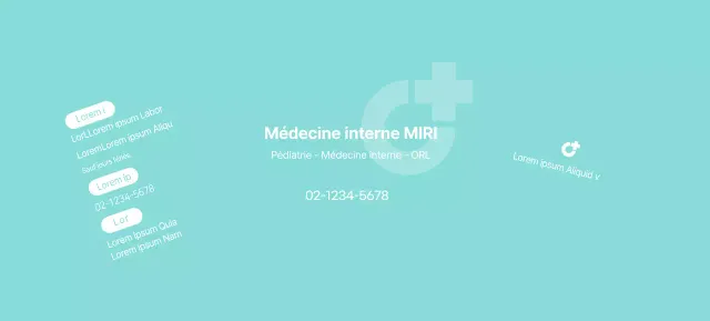 Promotionnel avec le logo de l'hôpital en blanc et menthe