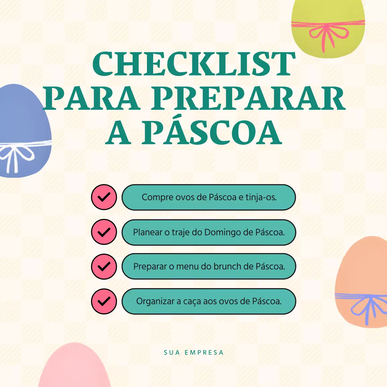 Lista de controlo da preparação da Páscoa Bege Minimal Publicidade