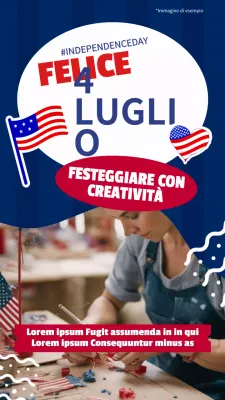 Avviso di evento del 4 luglio di tendenza blu e rosso