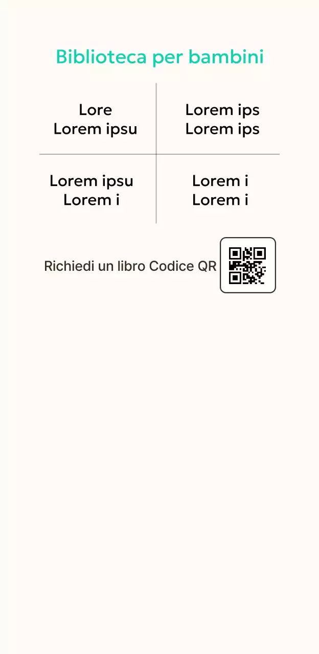 Una biblioteca per bambini di concezione simpatica con illustrazioni colorate disegnate a mano