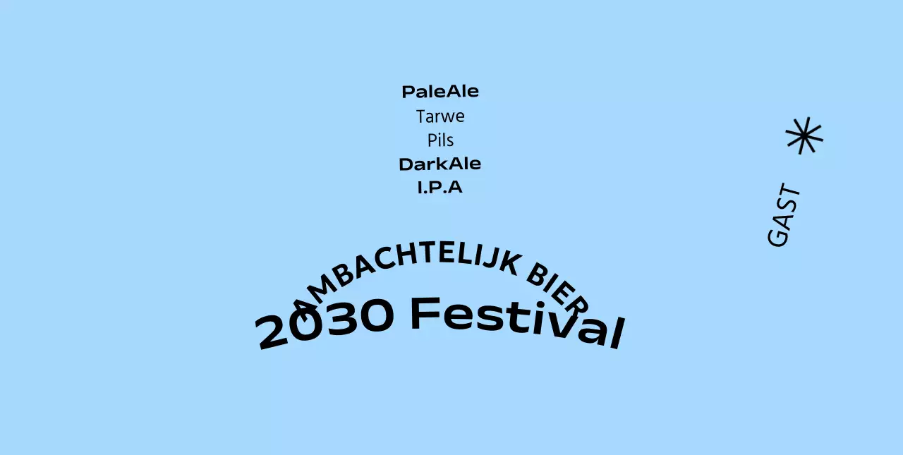 Een eenvoudig concept ambachtelijk bierfestival met een monochrome achtergrond en gotisch lettertype