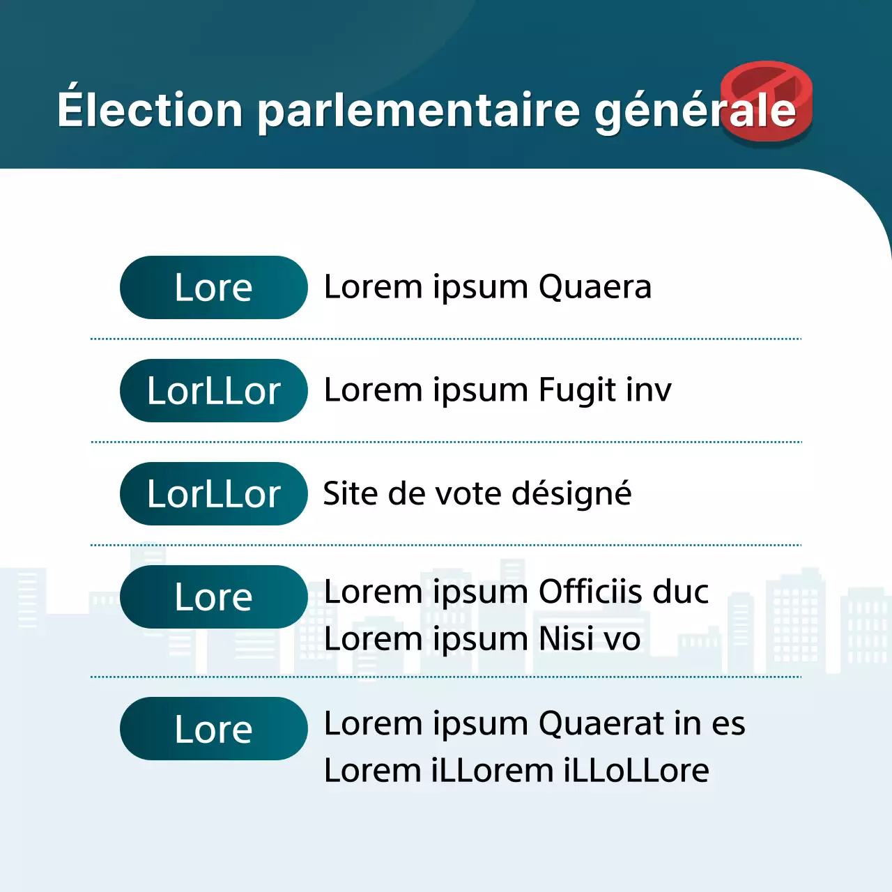 Un guide des promesses des candidats aux élections, surlignées en bleu marine et menthe.