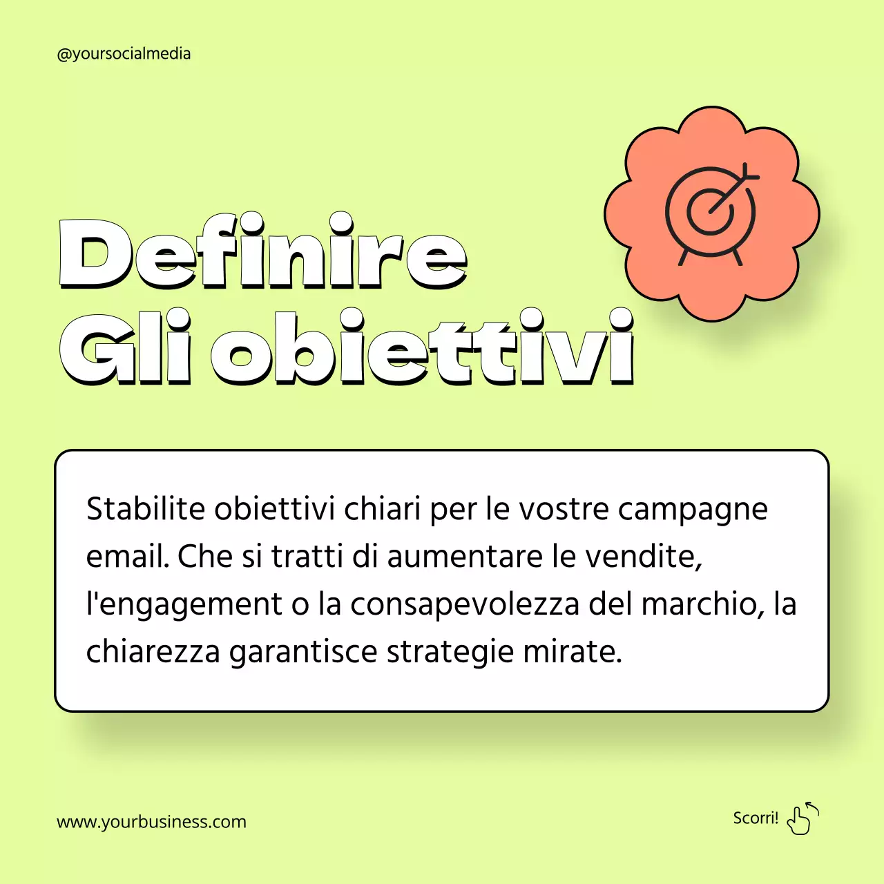 Guida alla strategia di email marketing geometrica arancione e neon