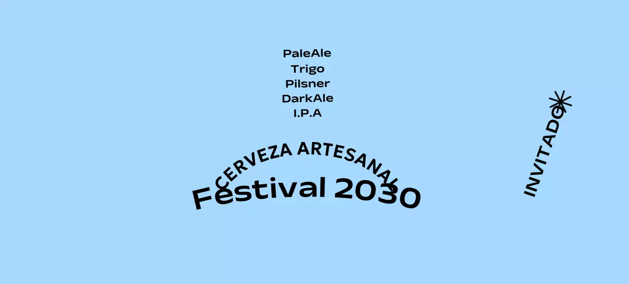 Un festival de cerveza artesanal de concepto sencillo con fondo monocromo y fuente gótica