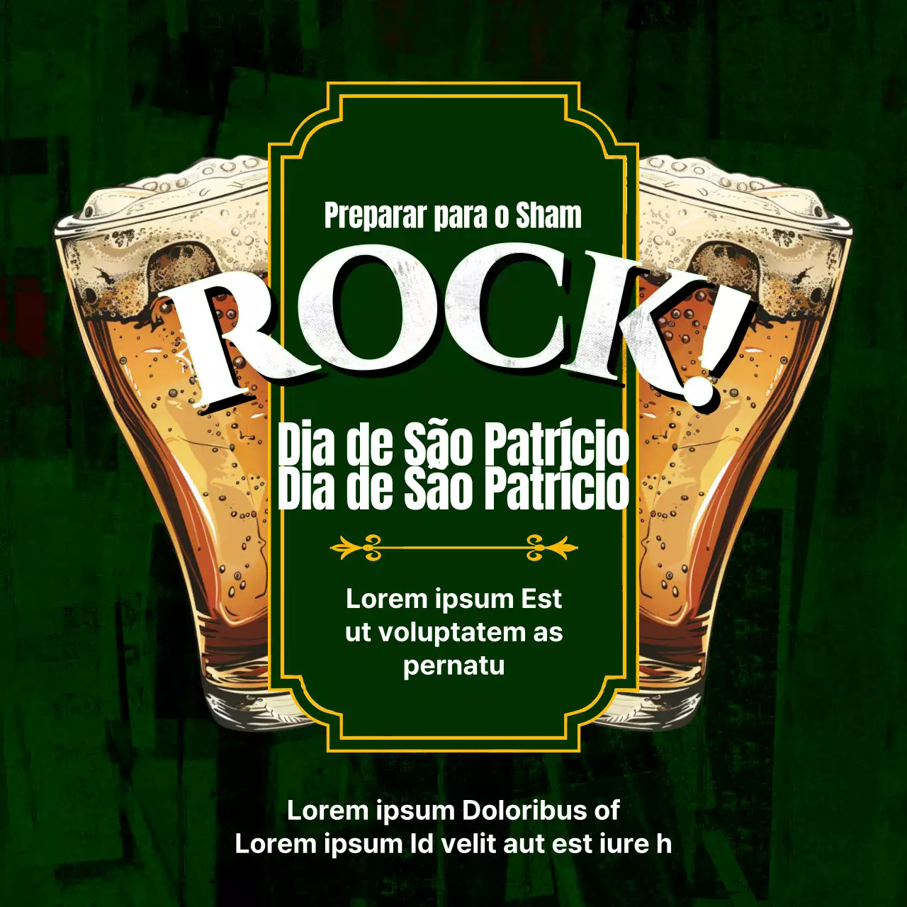 Cartaz clássico verde "Cheers St. Patrick's Day