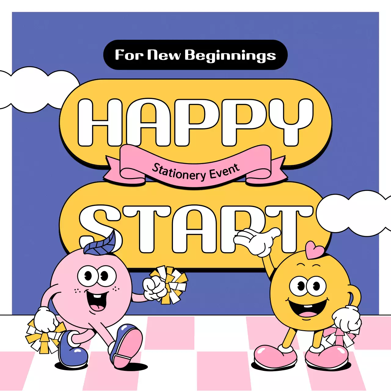 Blue Retro Stationery Event Promotion Instagram Carousel