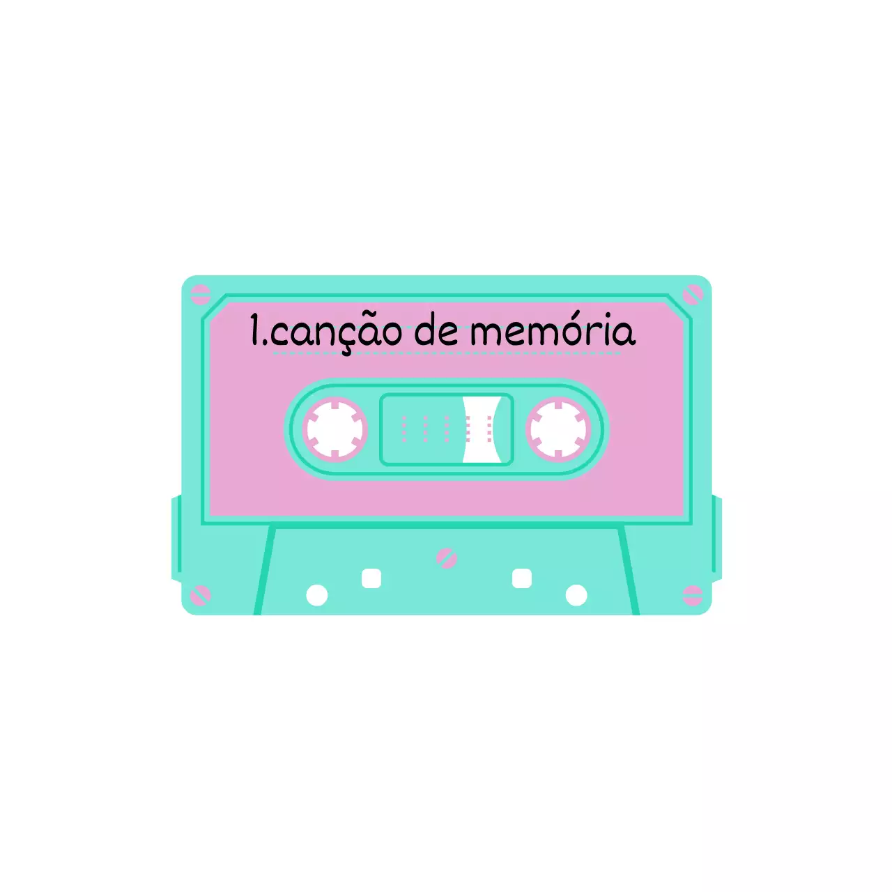Artigos vintage kitsch com cassetes e tipos de letra escritos à mão