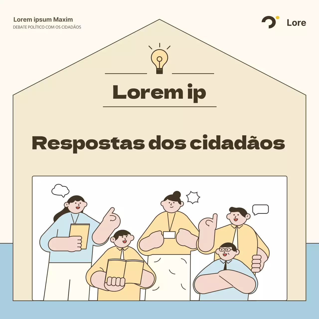 Um guia simples de debate cívico em marfim e azul claro