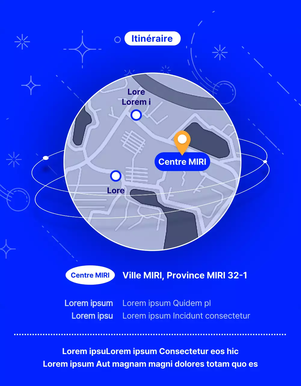 Promouvoir un salon de l'emploi inspiré de la science-fiction (bleu et orange)