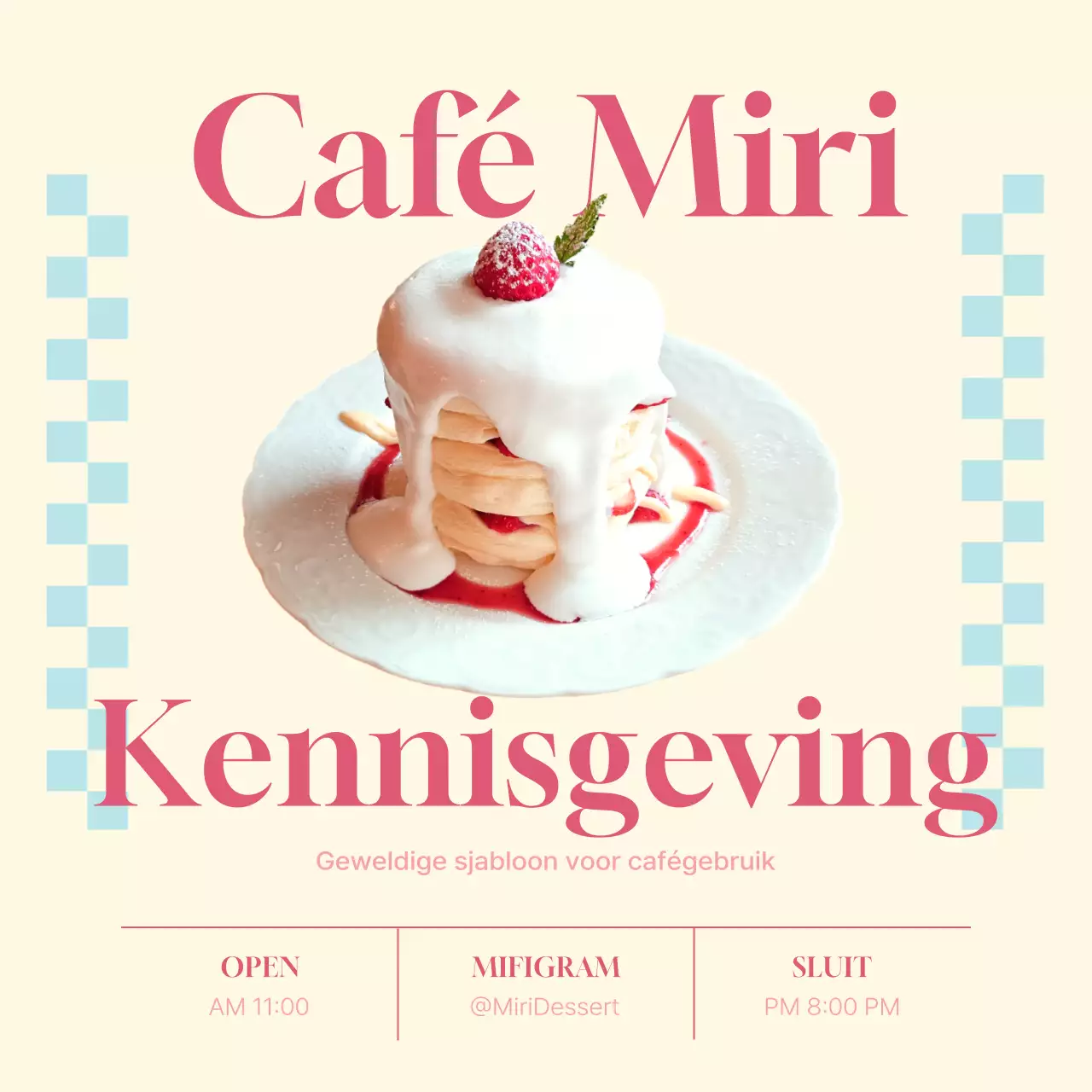 Promoot een eenvoudig café lentemenu in roze