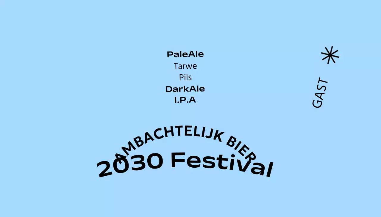 Een eenvoudig concept ambachtelijk bierfestival met een monochrome achtergrond en gotisch lettertype