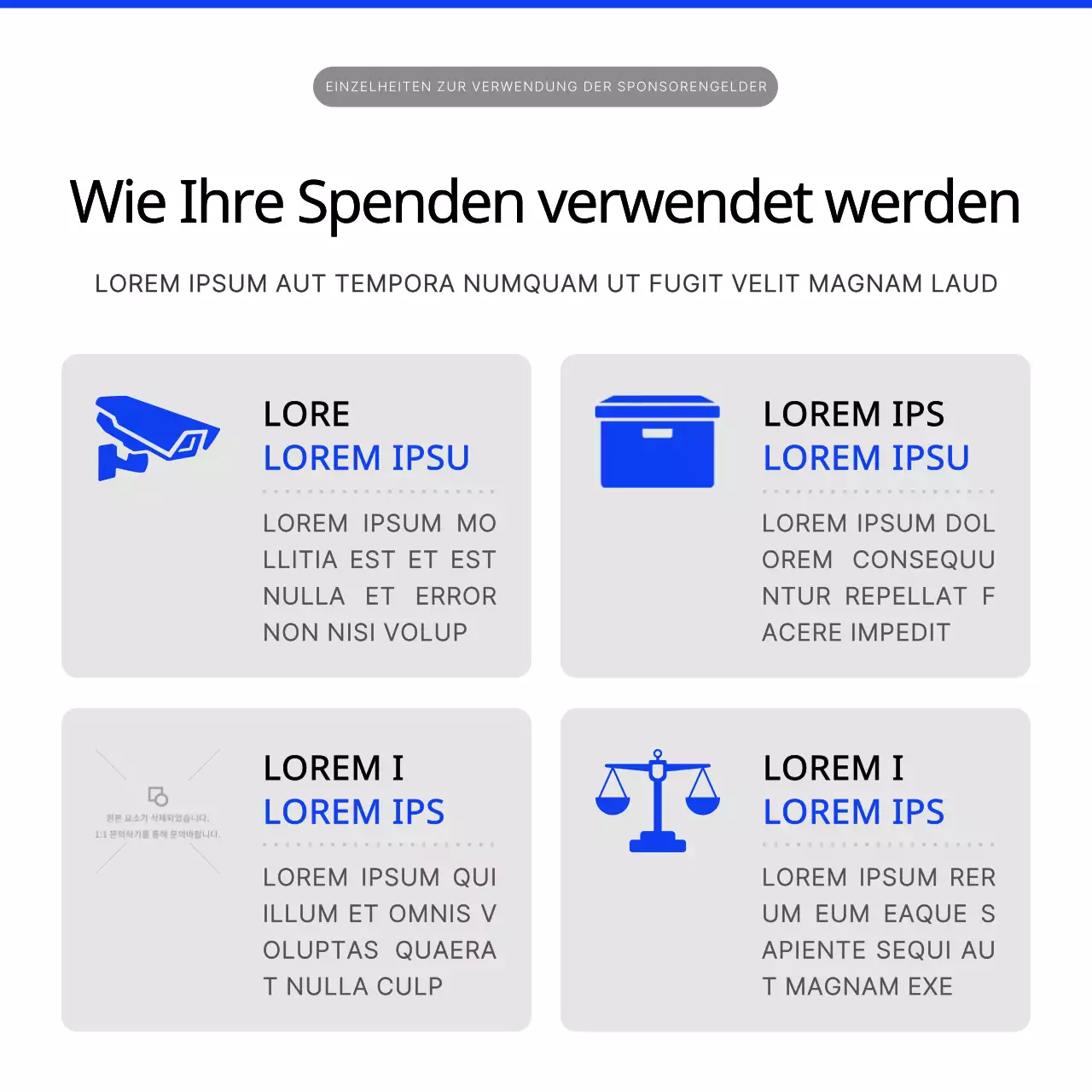 Ein moderner Fundraising-Leitfaden in Blau und Weiß