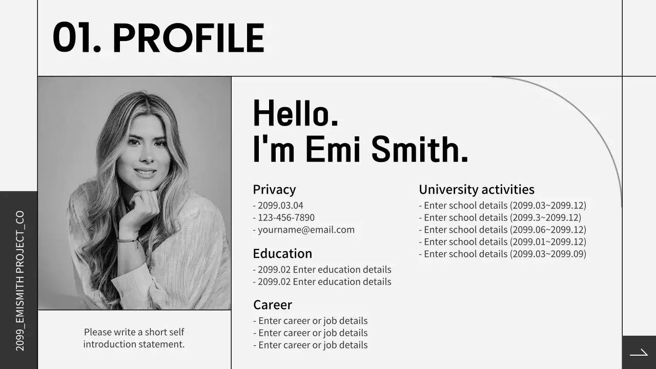 Black Elegant Portfolio Resume Presentation