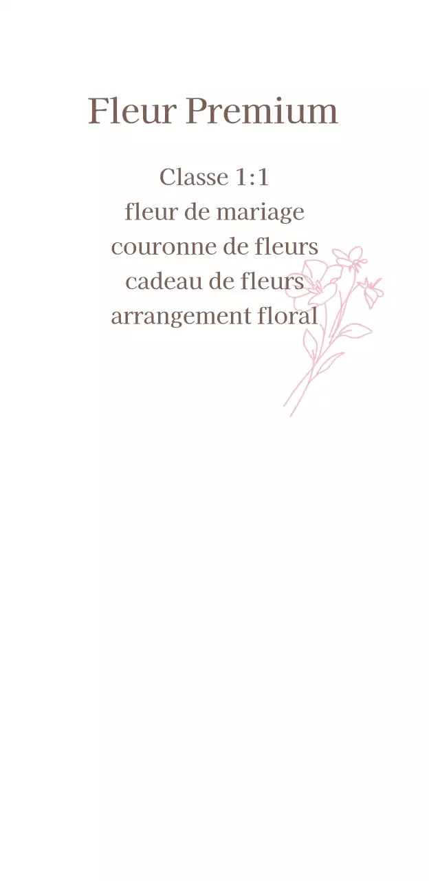 Classe de fleurs d'inspiration vintage avec bordure beige et police cursive avec empattement