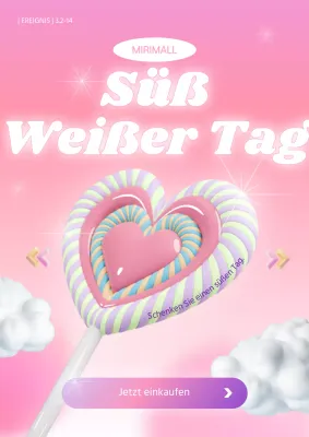 Kitschige White Day-Aktion in Rosa und Bora