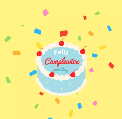 Letras para un concepto de tarta de cumpleaños llena de color