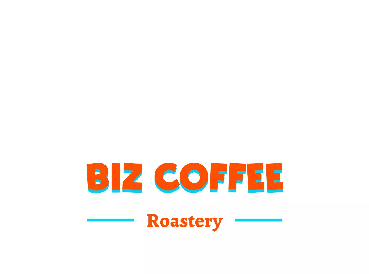 Audit logo kafe teks merah biru