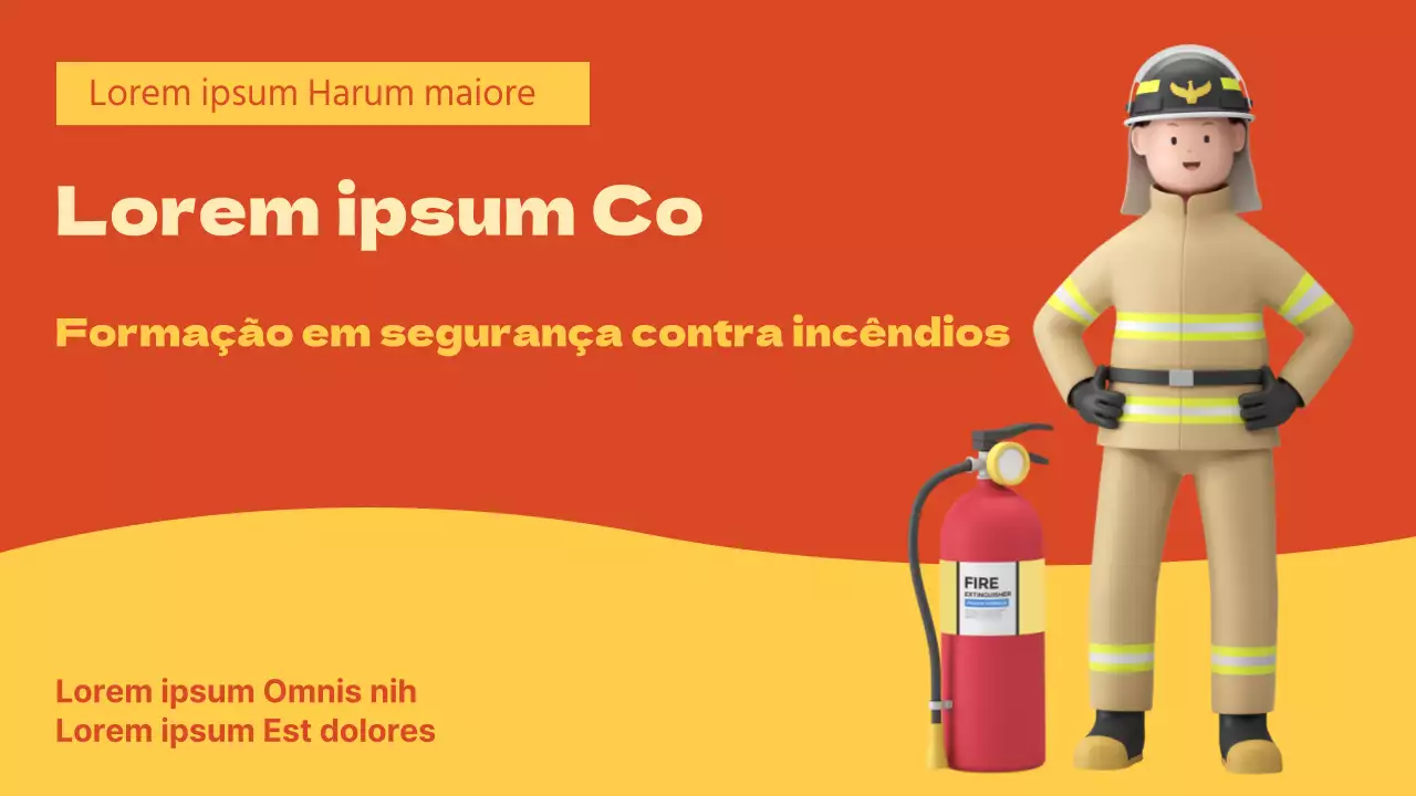 O laranja e o amarelo explicam a formação em segurança contra incêndios de uma forma engraçada