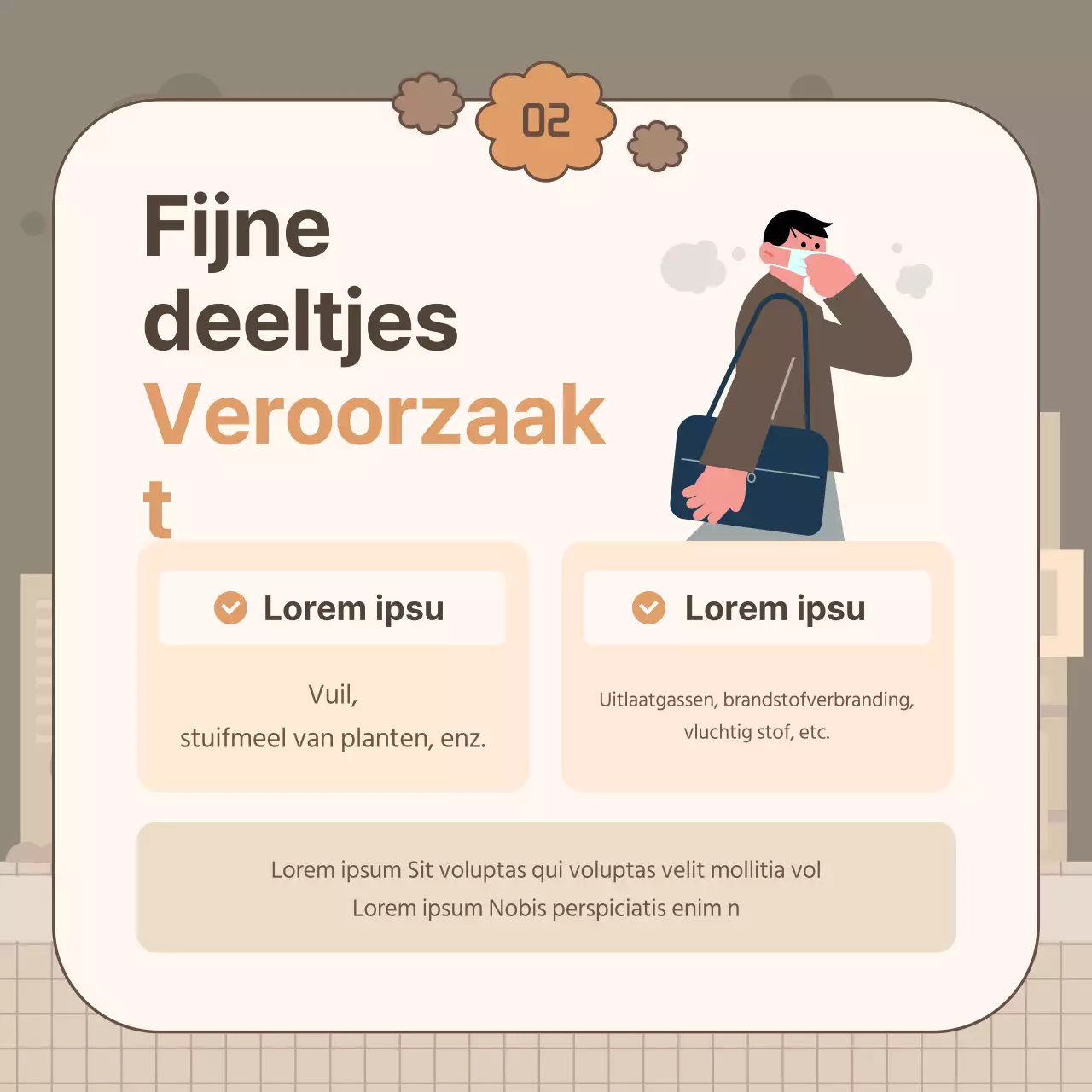 Een eenvoudige lentestof van beige en bruin