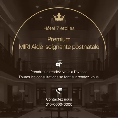 Annonce moderne et premium de la femme de chambre postnatale en or