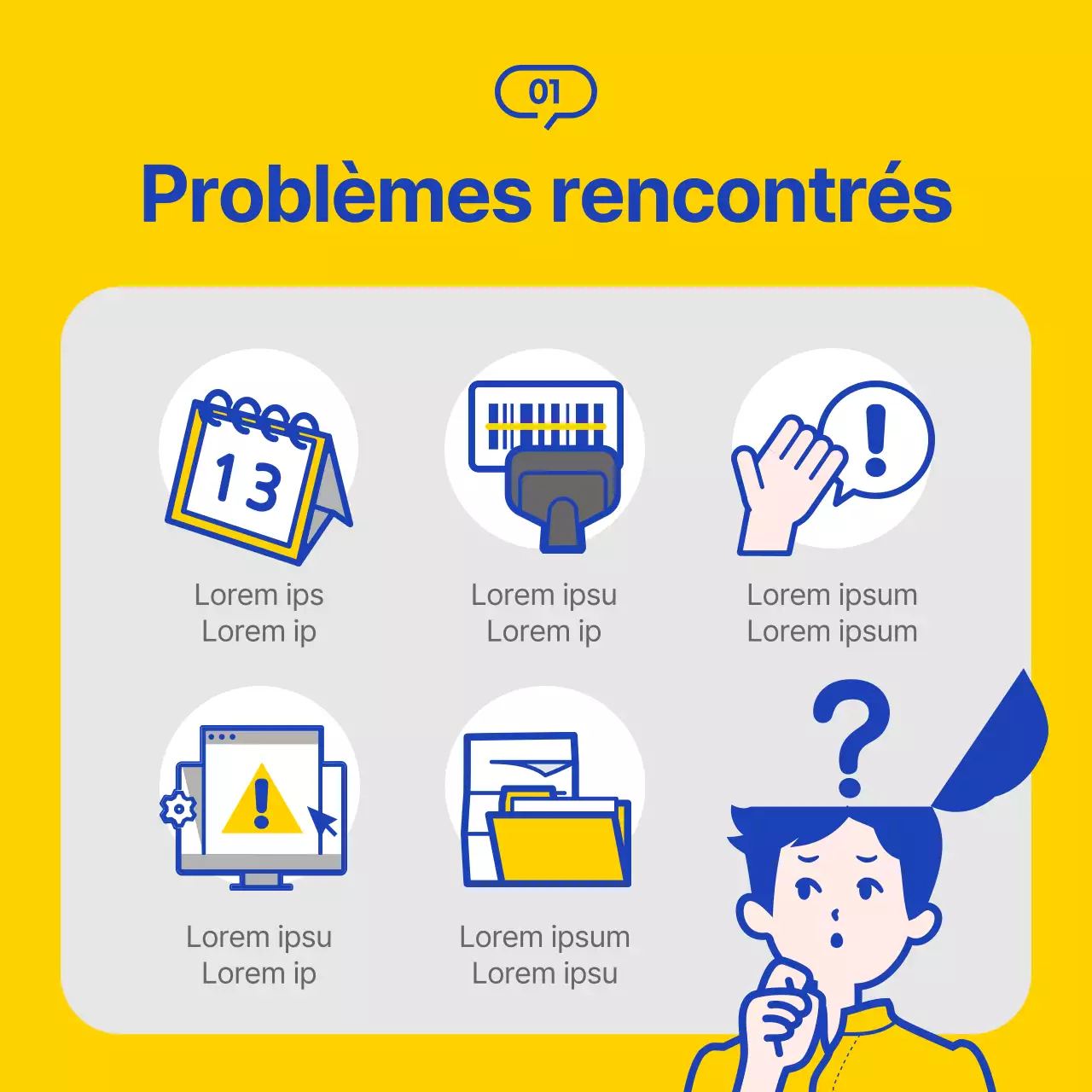 Un guide simple, jaune et bleu marine, sur l'utilisation du service d'assistance