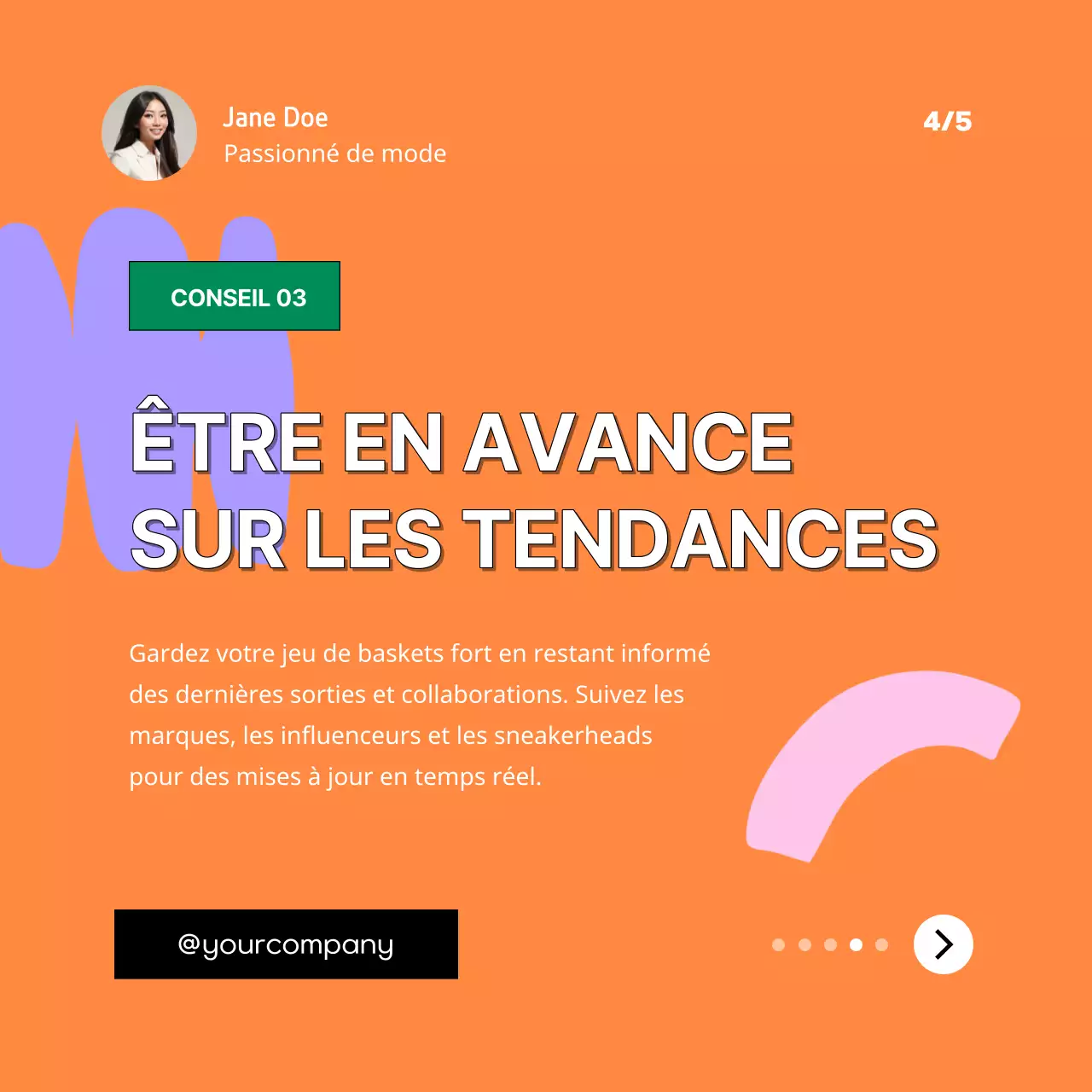 Pourpre et rose Conseils de mode tendance Publicité