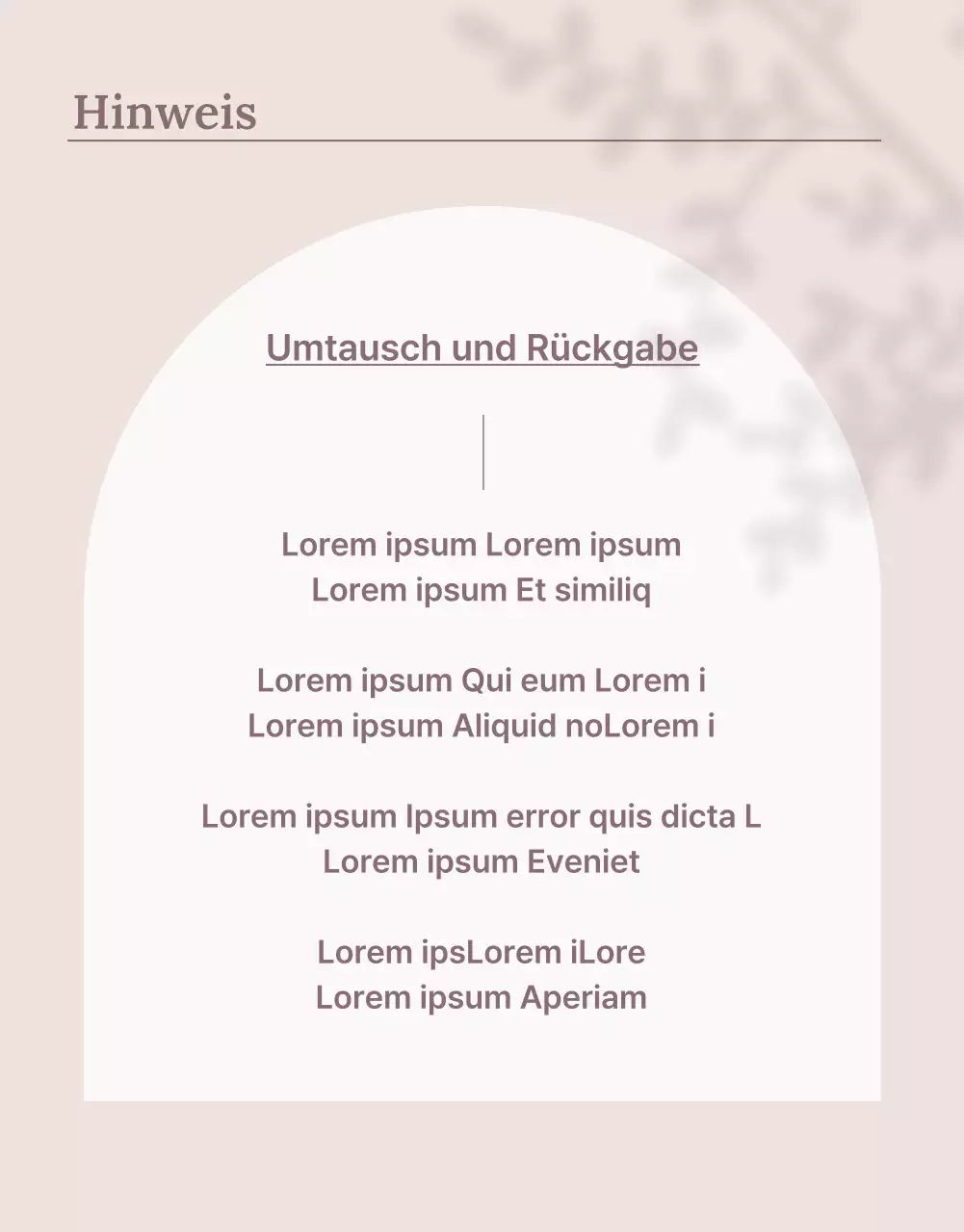 Ein beigefarbenes, gehobenes Mode-Einkaufszentrum Detailseite Anzeige